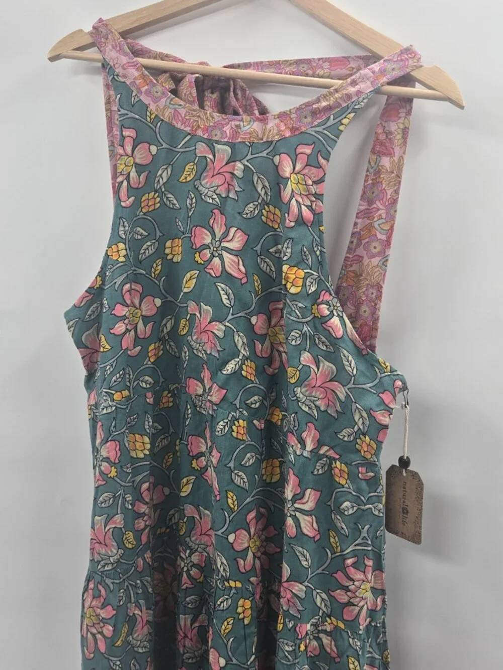 Natural Life Green Pink Garden Tiered Maddi Maxi Size Large - Picture 9 of 13
